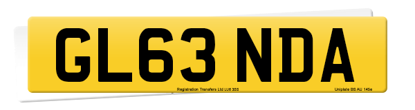 Registration number GL63 NDA